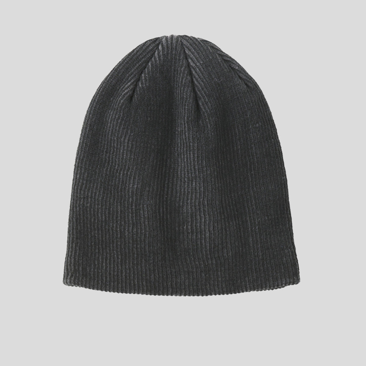 Rib Knit Slouch Beanie | Black/Iron Grey