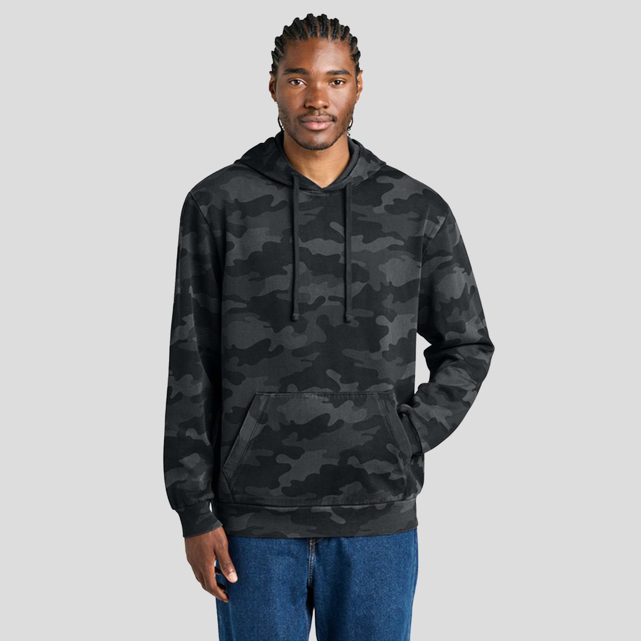 Men's Wash™ Camo Fleece Hoodie | Black