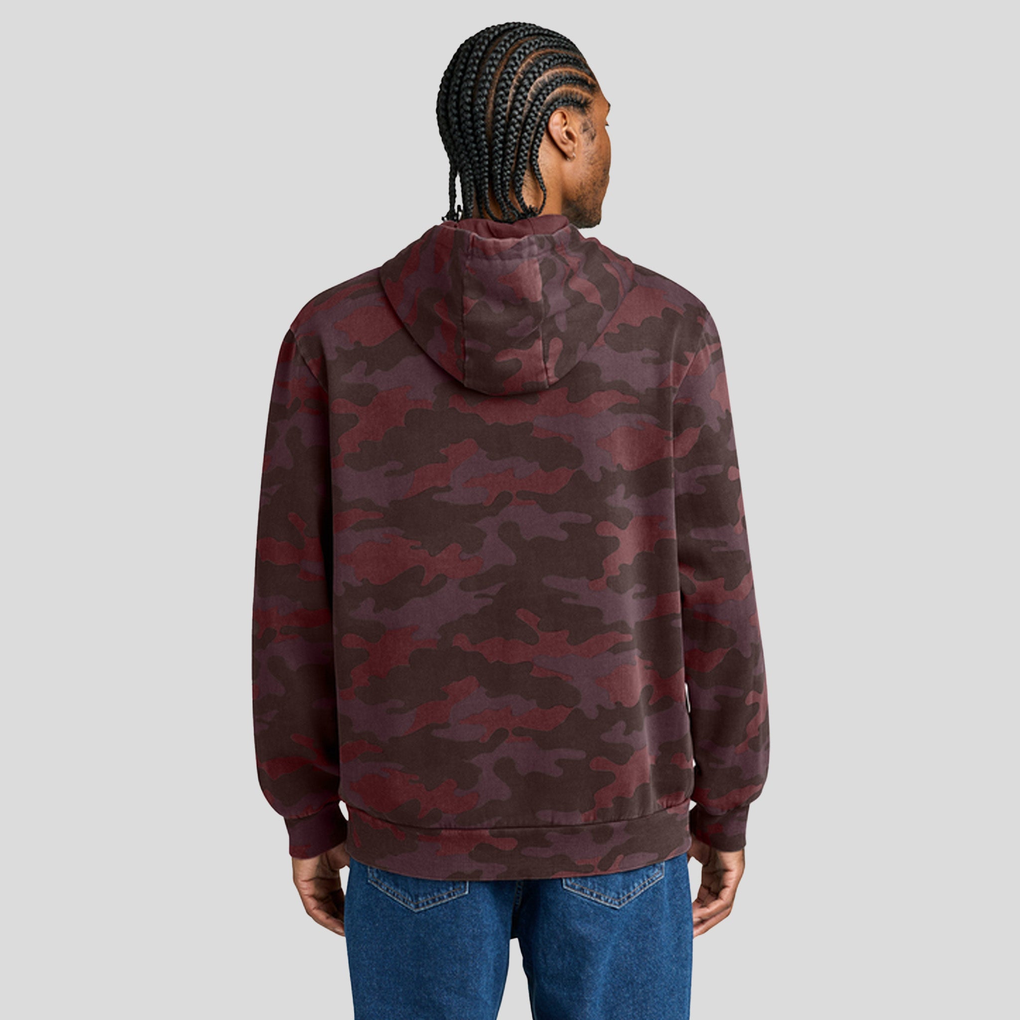 Men's Wash™ Camo Fleece Hoodie | Bordeaux