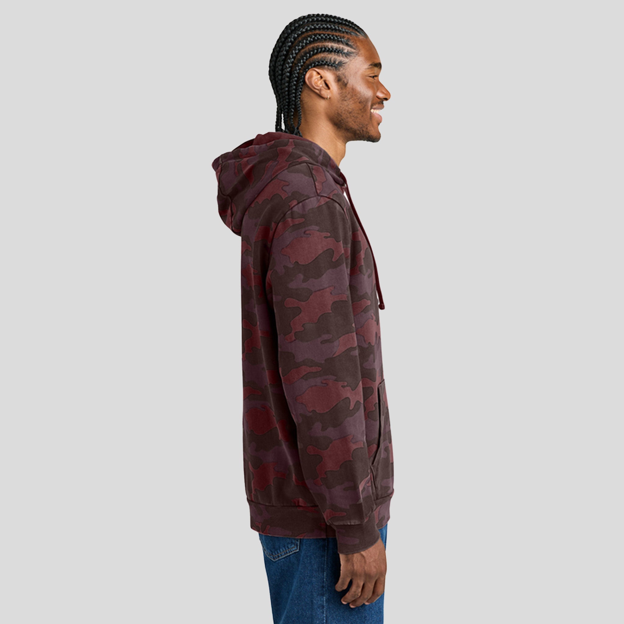 Men's Wash™ Camo Fleece Hoodie | Bordeaux