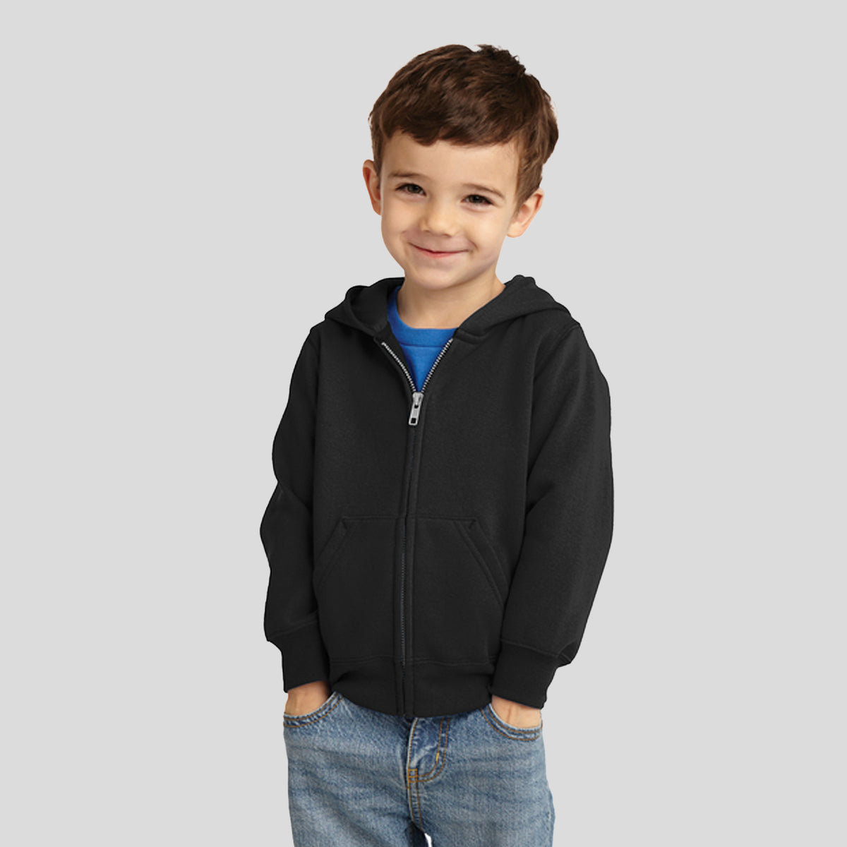 Toddler Core Fleece Full-Zip Hooded Sweatshirt | Jet Black